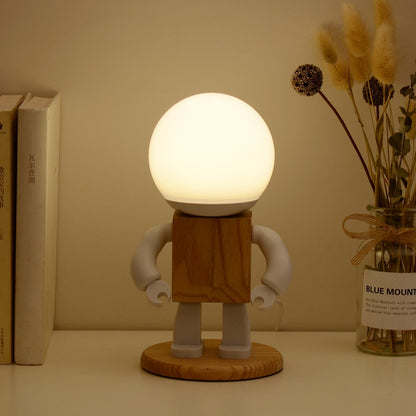 Lampe de Chevet Robot en Bois pour Chambre d'Enfant - TensyLight