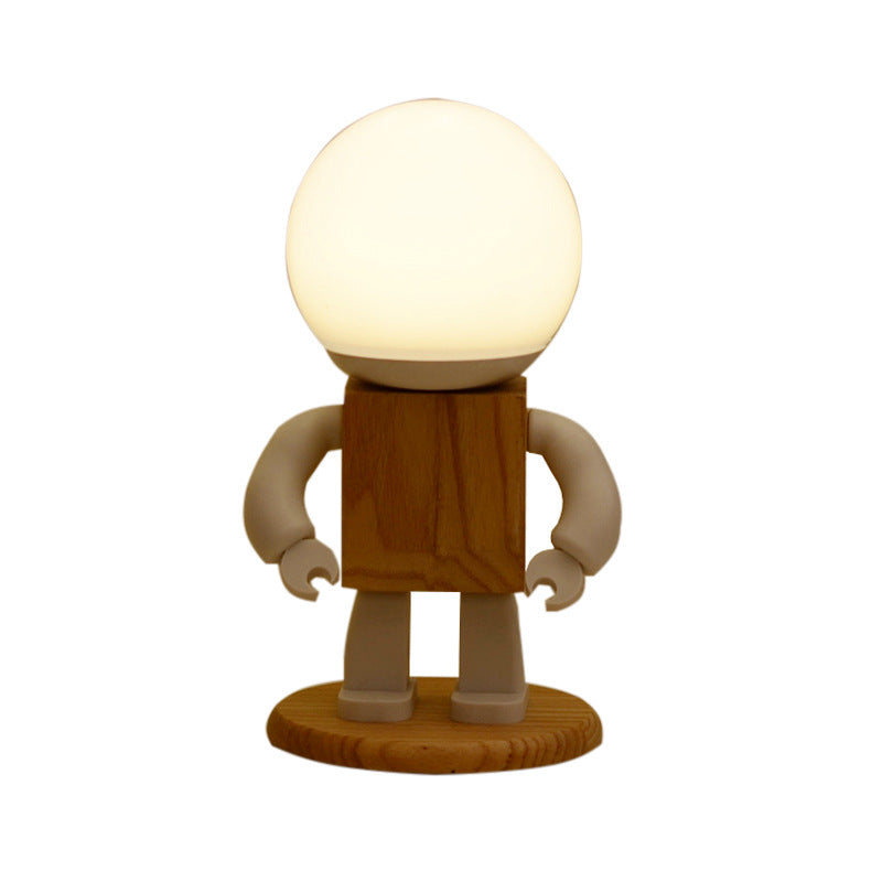 Lampe de Chevet Robot en Bois pour Chambre d'Enfant - TensyLight