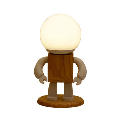 Lampe de Chevet Robot en Bois pour Chambre d'Enfant - TensyLight