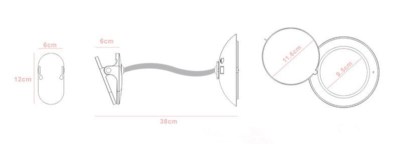 Miroir de Maquillage Clipsable avec Lumière LED - TensyLight