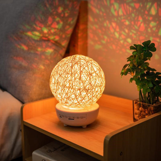 Lampe de Table en Rotin avec Éclairage Romantique et Musique - TensyLight