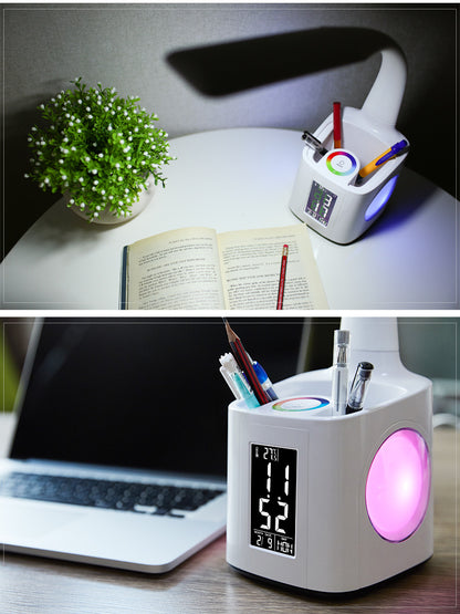 Lampe de Bureau Porte Stylo LED et Reveil - TensyLight