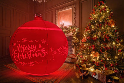 Boule de Noël gonflable avec éclairage LED pour décoration extérieure - TensyLight