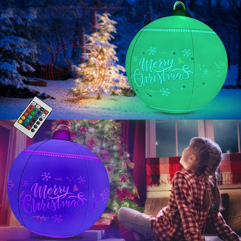 Boule de Noël gonflable avec éclairage LED pour décoration extérieure - TensyLight